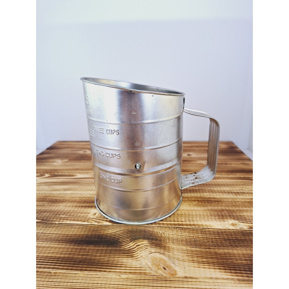 Vintage Bromwell's 3 Cup‎ Measuring Hand Crank Flour Sifter Black Plastic #39 - Picture 2 of 10